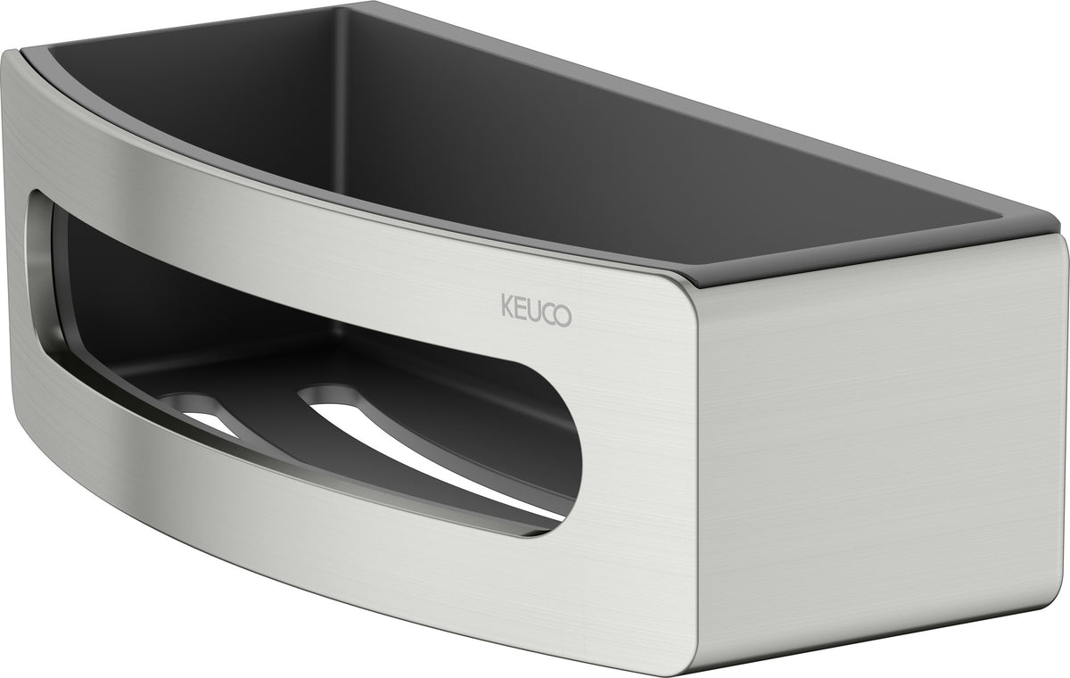 KEUCO ELEGANCE Duschkorb verchromt mit weißem Kunststoffeinsatz, Wandmontage