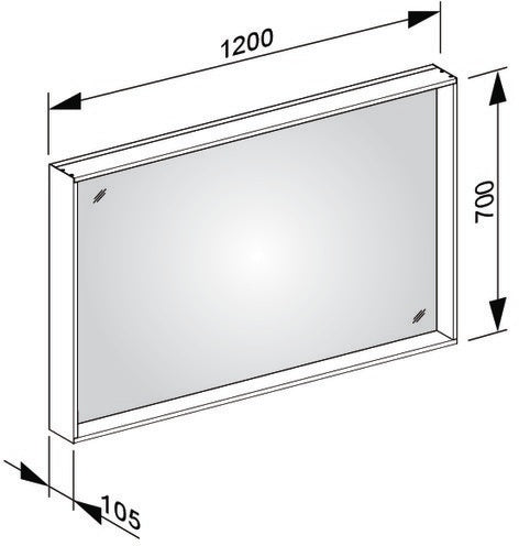 KEUCO X-Line Kristallspiegel 460x850 mm anthrazit – Rahmenloser Wandspiegel ohne Beleuchtung