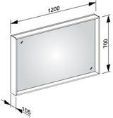 KEUCO X-Line Kristallspiegel 460x850 mm anthrazit – Rahmenloser Wandspiegel ohne Beleuchtung