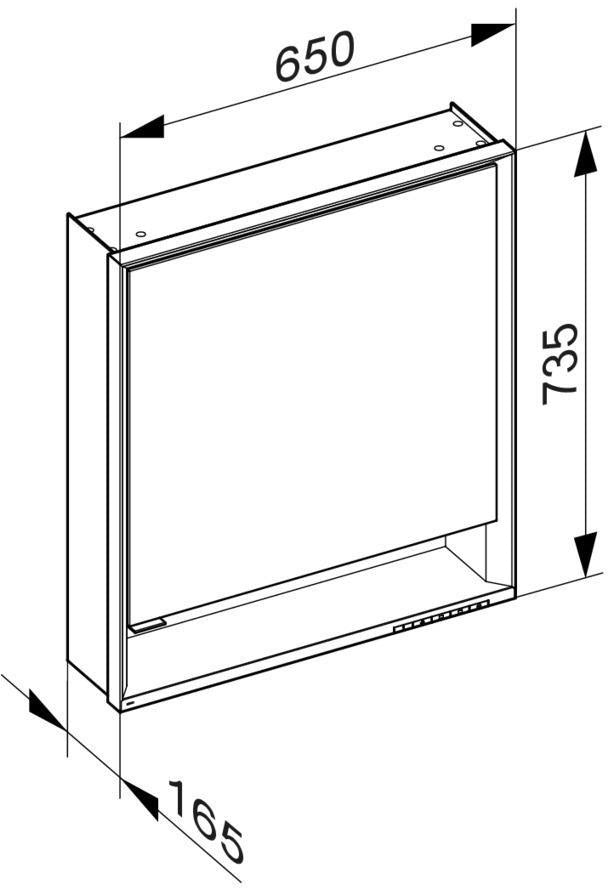 KEUCO Royal Lumos Spiegelschrank 650 mm, rechts, silber-eloxiert, LED-Beleuchtung