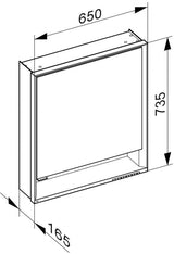 KEUCO Royal Lumos Spiegelschrank 650 mm, rechts, silber-eloxiert, LED-Beleuchtung
