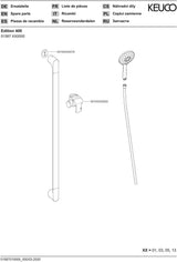 KEUCO Edition 400 Brause-Set 900 mm verchromt mit Handbrause, 3 Strahlarten und Brauseschlauch
