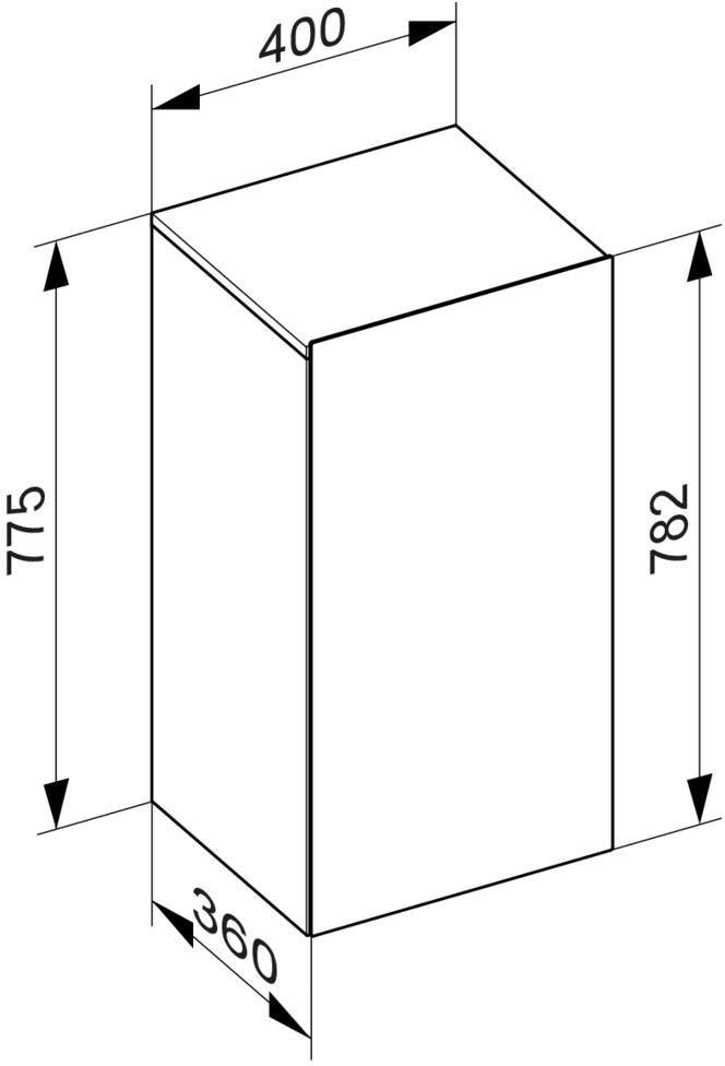 KEUCO STAGELINE Mittelschrank 1-türig, Anschlag links, 400 x 782 x 360 mm, cashmere – ohne Griff, mit Dämpfung
