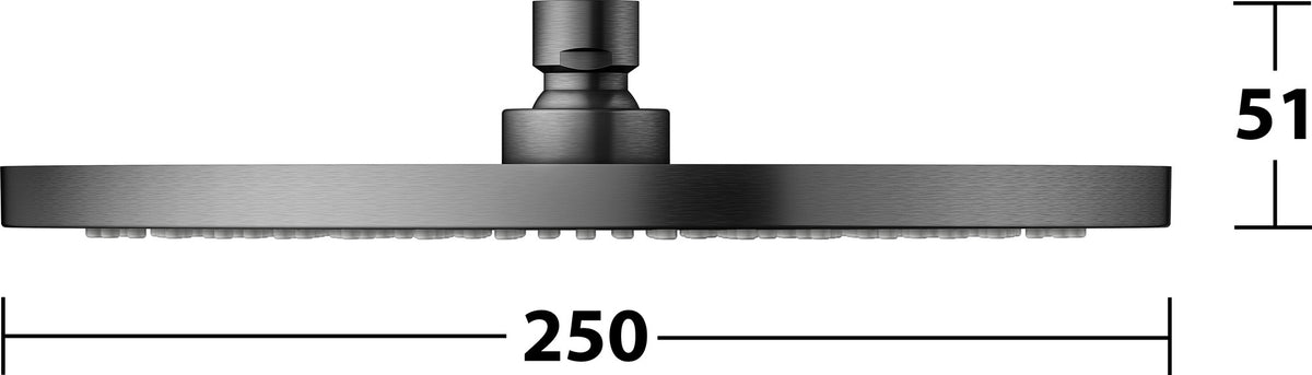KEUCO Kopfbrause rund 250 mm Bronze gebürstet – Edle Duschkopf-Brause