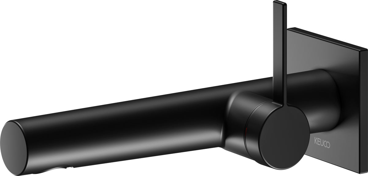 KEUCO IXMO Pure Einhebel-Waschtischmischer Unterputz, eckig, Ausladung 165 mm, schwarz matt