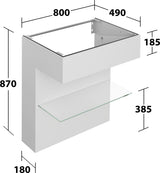 KEUCO Edition 11 Art Waschtischunterbau 800 mm mit Glasablage und Beleuchtung in Weiß