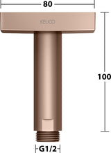 KEUCO Brausearm Edition 300 Deckenanschluss 100 mm verchromt – Eckige Form für moderne Duschen