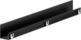 KEUCO Duschablage 24953 auf Maß – 400-600 x 120 x 90 mm, schwarz matt, Aluminium, mit Haken