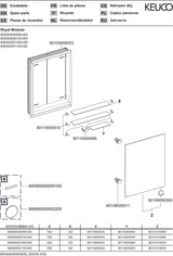 KEUCO Royal Modular 2.0 Spiegelschrank, unbeleuchtet, Wandeinbau, 500 mm, silber-eloxiert