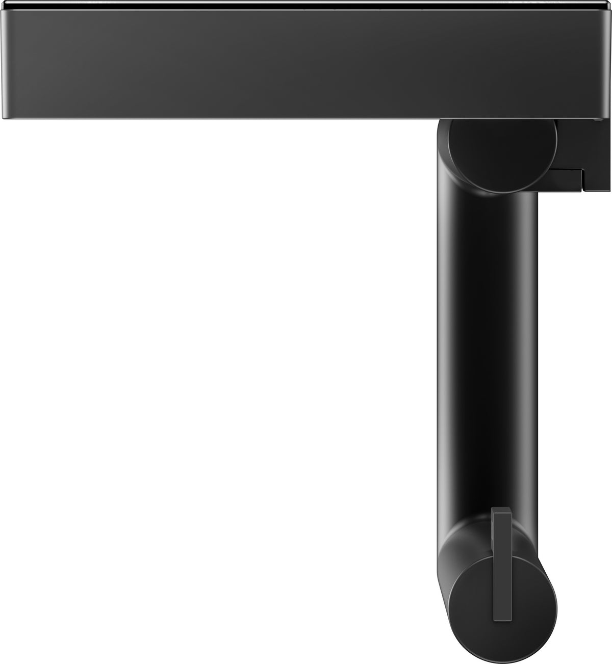 KEUCO REVA Toilettenpapierhalter mit Glas-Ablage in schwarz matt – Wandmontage, Metall