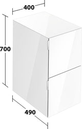 KEUCO Edition 11 Art Sideboard 400 mm mit 2 Auszügen und Beleuchtung – Weiß / Glas Weiß