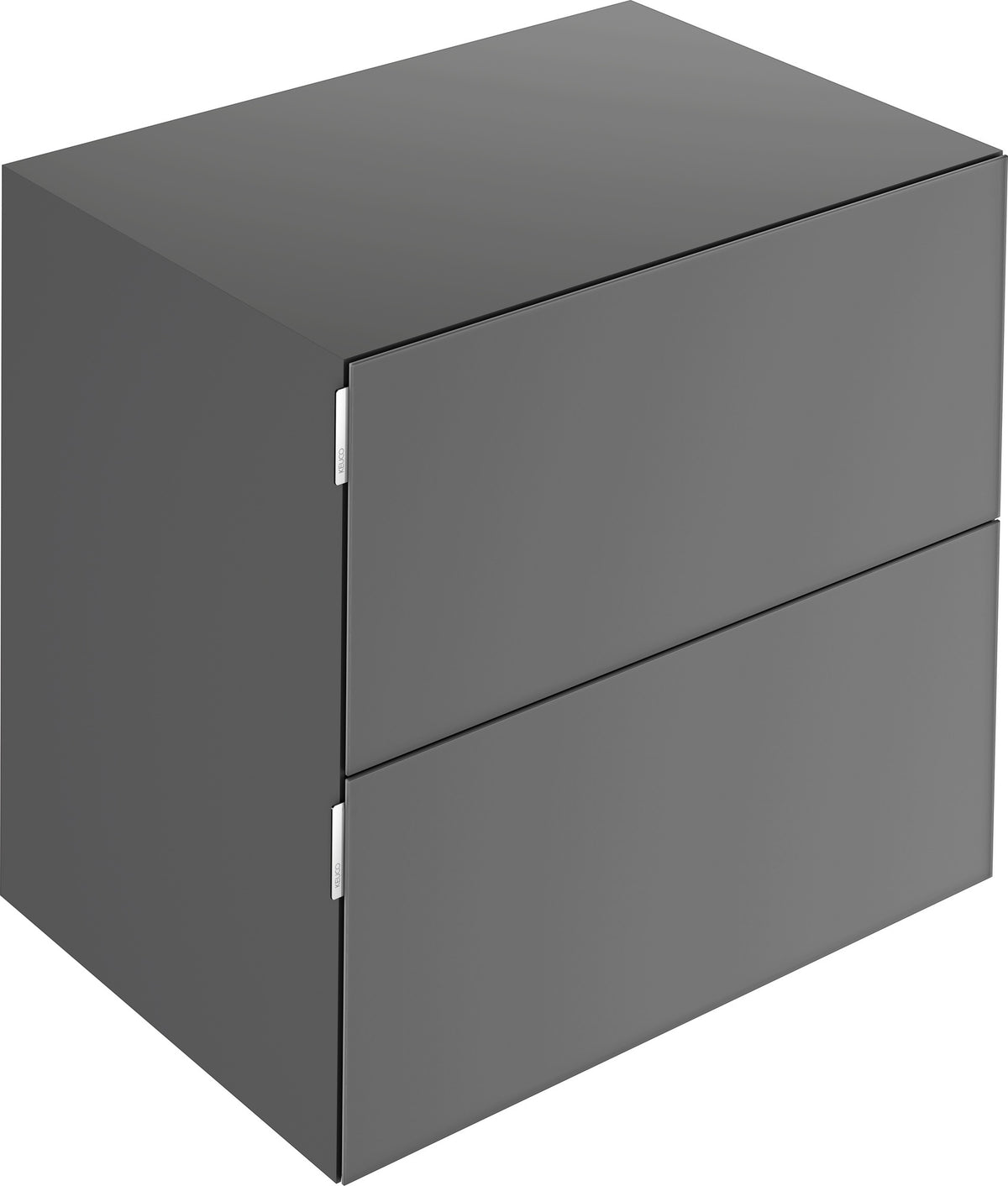 KEUCO Edition 11 Art Sideboard 400 mm mit 2 Auszügen und Beleuchtung – Weiß / Glas Weiß