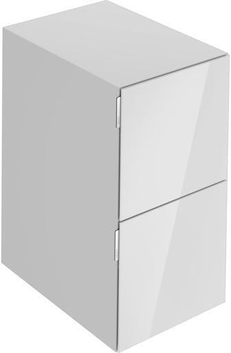 KEUCO Edition 11 Art Sideboard 400 mm mit 2 Auszügen und Beleuchtung – Weiß / Glas Weiß