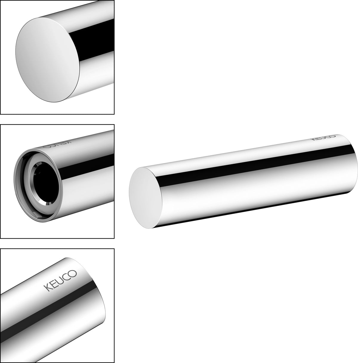 KEUCO REVA Ersatzrollenhalter schwarz matt – Wandmontage, Metall, zum Kleben oder Schrauben