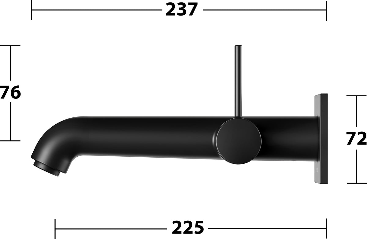 KEUCO IXMO Pure Einhebel-Waschtischmischer Unterputz, eckig, Ausladung 165 mm, schwarz matt
