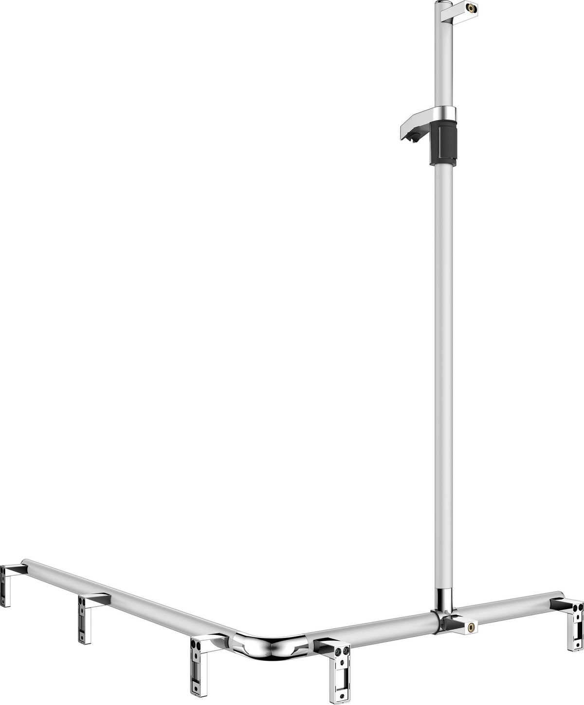 KEUCO AXESS Duschhandlauf 850 mm rechts mit Brausestange, silber-eloxiert