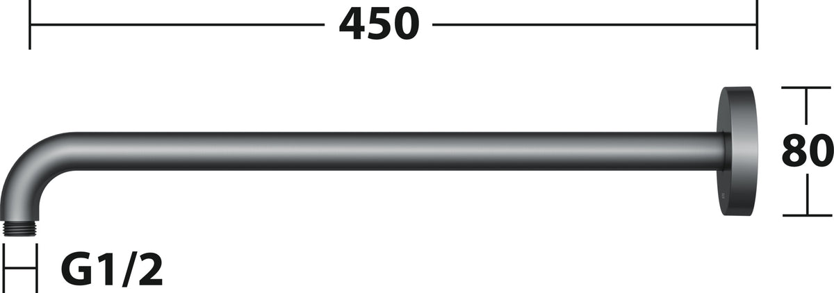 KEUCO Brausearm Elegance 51688, Wandanschluss, 300 mm, verchromt – Edles Design für Ihr Badezimmer