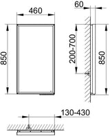 KEUCO Royal Lumos Lichtspiegel 700 x 650 mm, schwarz-eloxiert, LED-Beleuchtung