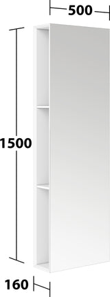 KEUCO Edition 11 Art Spiegelregal 500 x 1500 x 160 mm in Weiß – Stilvolle Badaufbewahrung