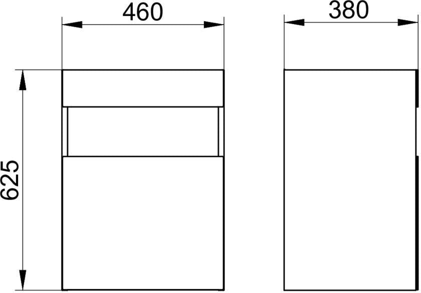 KEUCO Stageline Waschtischunterbau 460 mm, 1-türig, Anschlag links, cashmere – Wandmontage