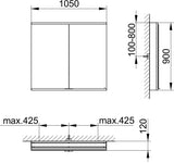 KEUCO Royal Modular 2.0 Spiegelschrank beleuchtet 1050 mm mit USB und Steckdose