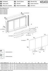 KEUCO Royal Modular 2.0 Spiegelschrank 900 mm, 3 Türen, silber-eloxiert, ohne Beleuchtung