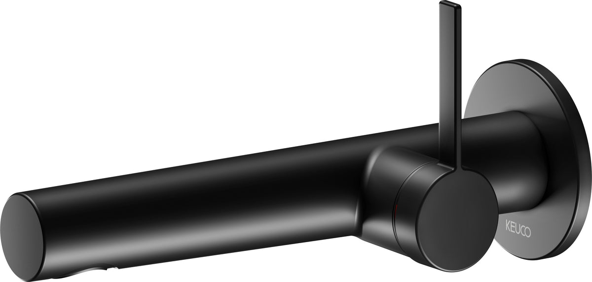 KEUCO IXMO Einhebel-Waschtischmischer Unterputz, rund, Ausladung 165 mm, schwarz matt
