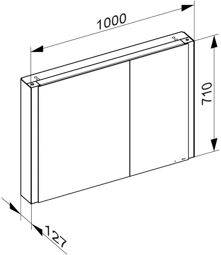 KEUCO Somaris Spiegelschrank 1000 x 710 x 128 mm – verspiegelt, Wandvorbau