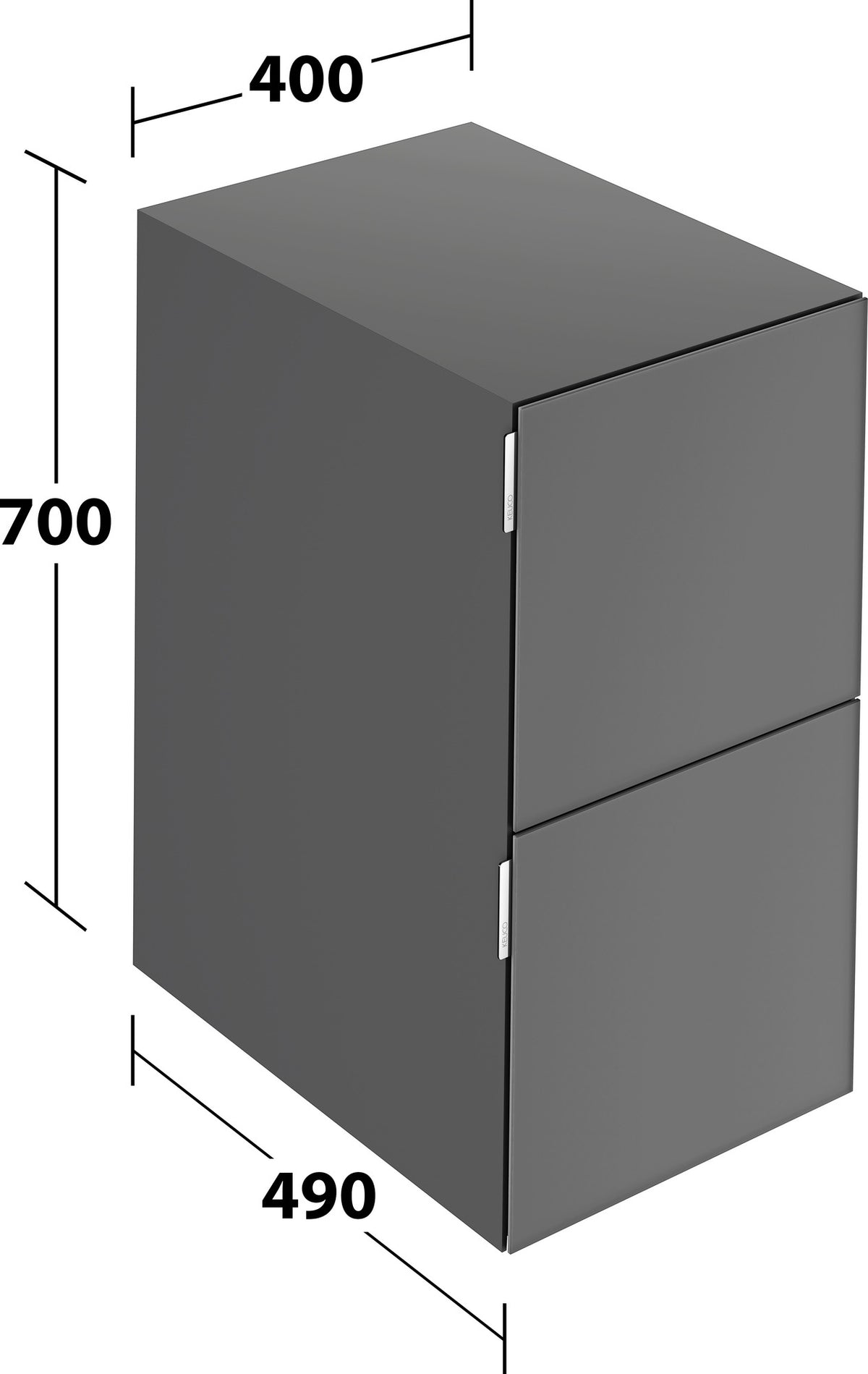 KEUCO Edition 11 Art Sideboard 400 mm mit 2 Auszügen und Beleuchtung – Weiß / Glas Weiß