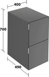 KEUCO Edition 11 Art Sideboard 400 mm mit 2 Auszügen und Beleuchtung – Weiß / Glas Weiß