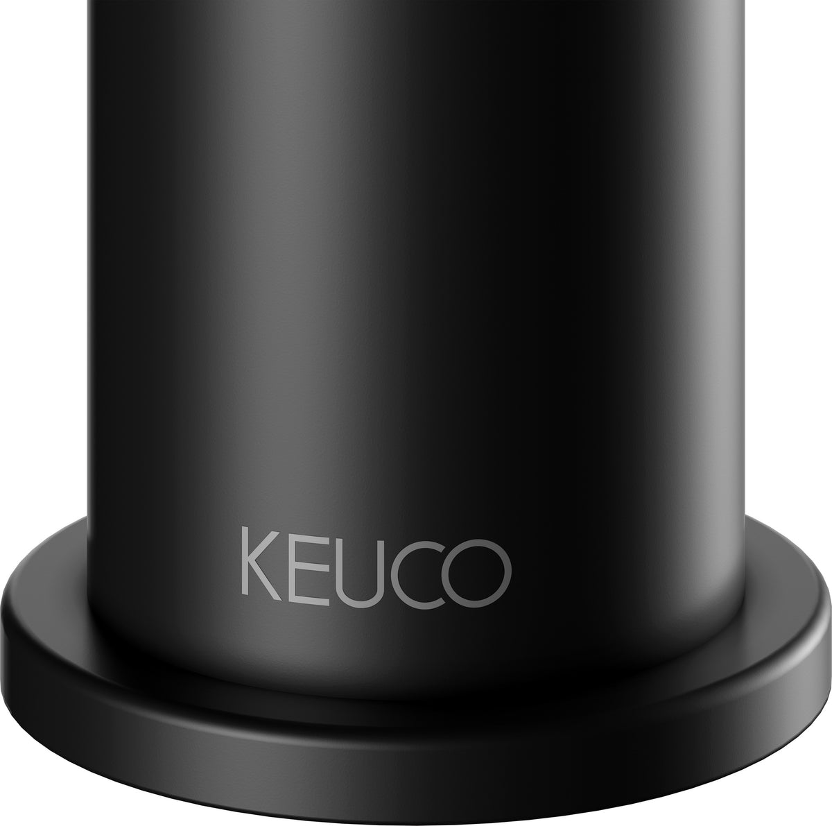 KEUCO IXMO Einhebel-Waschtischmischer 130 Flat, Rosette rund, schwarz matt – ohne Zugstange