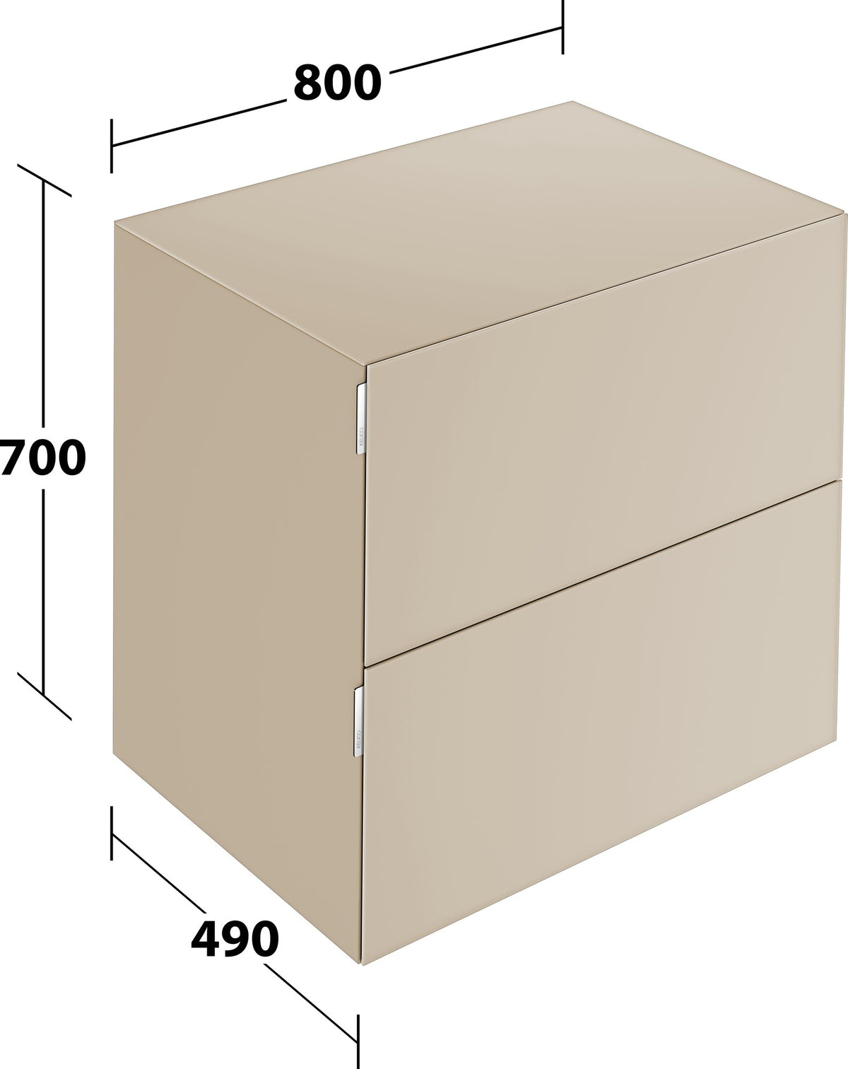 KEUCO Edition 11 Art Sideboard 400 mm mit 2 Auszügen und Beleuchtung – Weiß / Glas Weiß