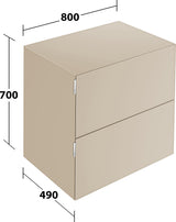 KEUCO Edition 11 Art Sideboard 400 mm mit 2 Auszügen und Beleuchtung – Weiß / Glas Weiß