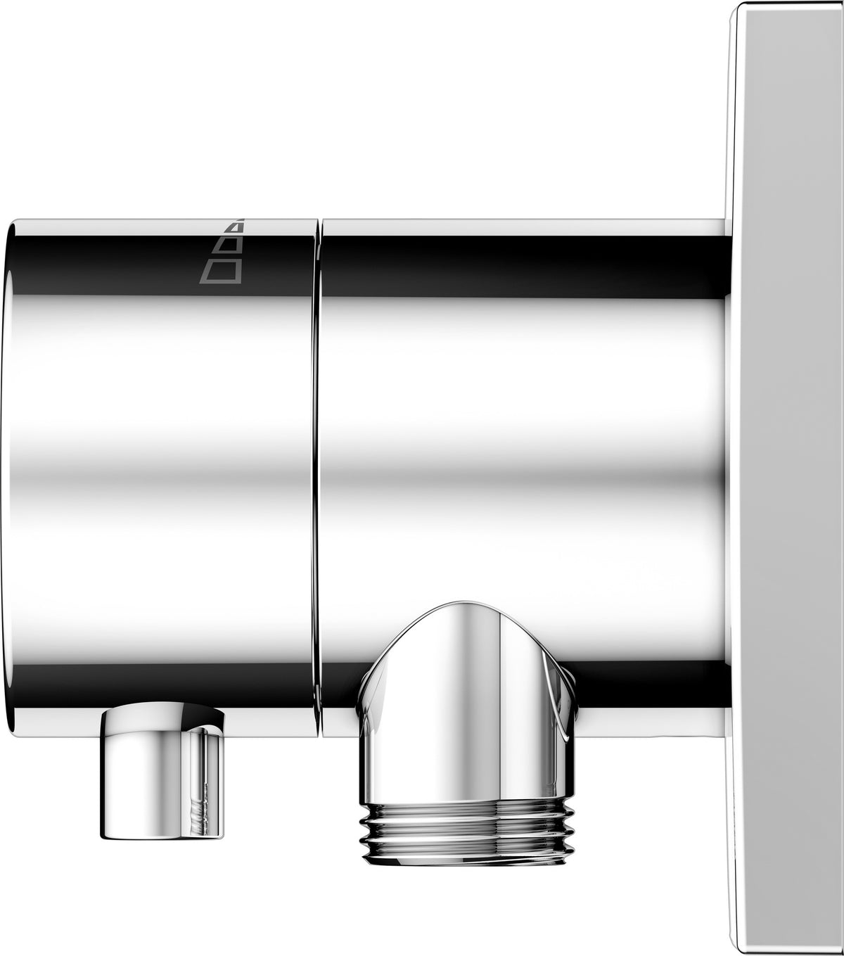 KEUCO IXMO Comfort Absperrventil eckig verchromt mit Schlauchanschluss – Unterputz DN15