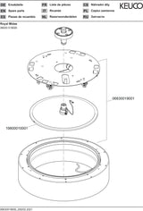 KEUCO Duschleuchte on/off 06830 mit Kopfbrause und Brausearm, 400 x 100 mm, weiß matt