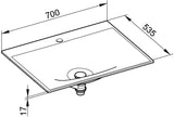 KEUCO Edition 11 Varicor-Waschtisch 700 mm arktis weiß seidenmatt ohne Hahnlochbohrung
