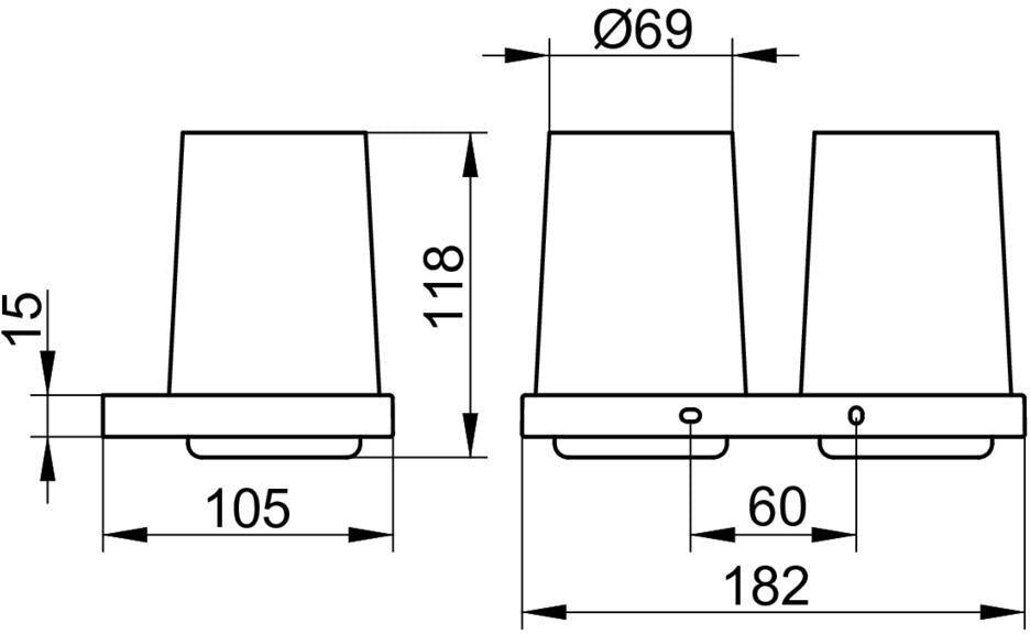 KEUCO Edition 11 Doppelglashalter komplett mit Echtkristall-Gläsern, verchromt