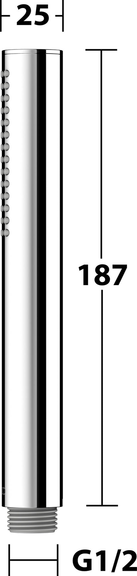 KEUCO Stabhandbrause Edition Atelier 56080, verchromt – 1 Strahl, 12 l/min, rund
