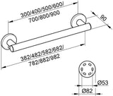 KEUCO Plan Care Haltegriff 382 mm verchromt – Wandmontage, 115 kg belastbar