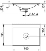 KEUCO Edition 11 Varicor-Waschtisch 700 mm arktis weiß seidenmatt ohne Hahnlochbohrung