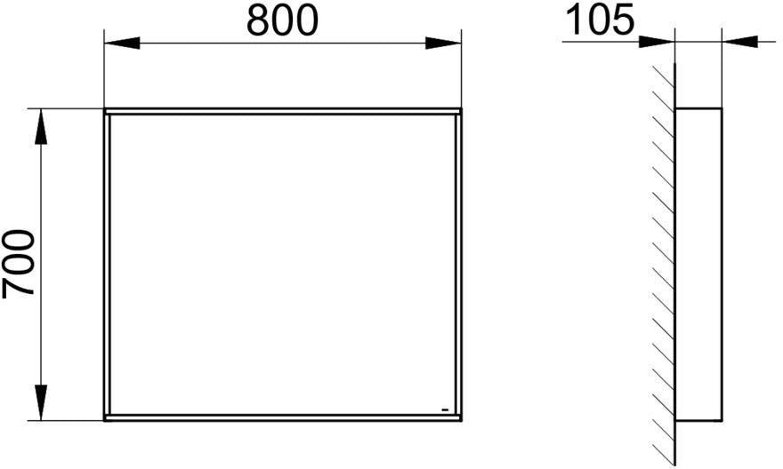 KEUCO X-Line Kristallspiegel 460x850 mm anthrazit – Rahmenloser Wandspiegel ohne Beleuchtung