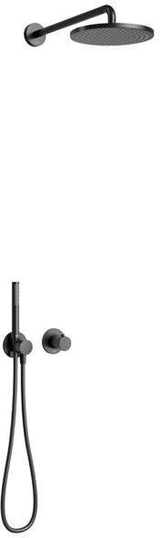 KEUCO IXMO SOLO Brause-Set 7 mit Thermostatarmatur, Kopfbrause 250 mm und Stabhandbrause – verchromt
