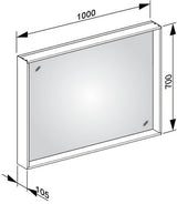 KEUCO X-Line Kristallspiegel 460x850 mm anthrazit – Rahmenloser Wandspiegel ohne Beleuchtung