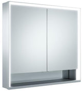 KEUCO Royal Lumos Spiegelschrank 800 mm silber-eloxiert mit Ablagefach – Wandvorbau