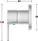 KEUCO Plan Blue Unterputz Einhebelmischer Aluminium-Finish – Fertigmontageset