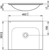 KEUCO X-Line Keramik-Waschtisch 465 mm weiß ohne Hahnlochbohrung
