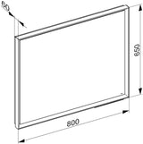 KEUCO Royal Lumos Lichtspiegel mit Spiegelheizung, 700 x 650 mm, schwarz-eloxiert
