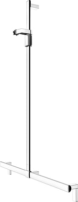 KEUCO Duschhandlauf AXESS 35014, silber-eloxiert, 1000/1301 mm, mit Brausestange