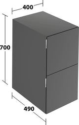 KEUCO Edition 11 Art Sideboard 400 mm mit 2 Auszügen und Beleuchtung – Weiß / Glas Weiß