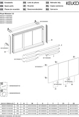KEUCO Royal Modular 2.0 Spiegelschrank 900 mm, 3 Türen, 1 Steckdose, USB, silber-eloxiert